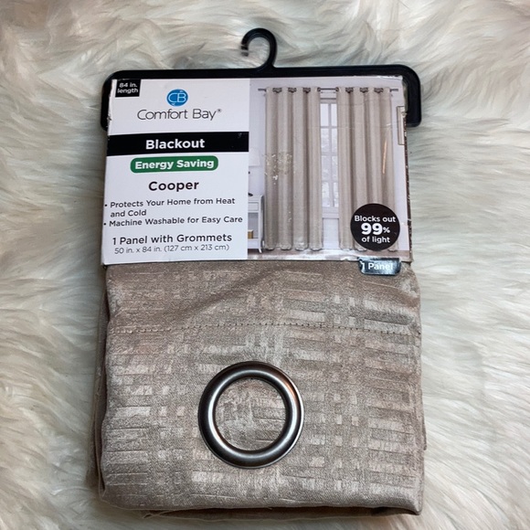 Comfort Bay Other - NWT Black out tan 1 panel textured accent curtain
